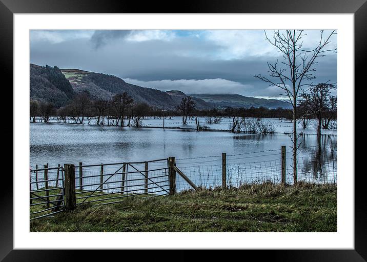  Flooded Conwy Valley  Framed Mounted Print by Chris Evans