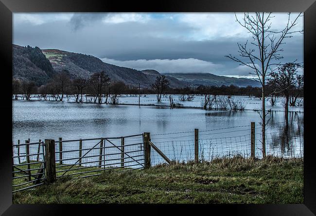  Flooded Conwy Valley  Framed Print by Chris Evans