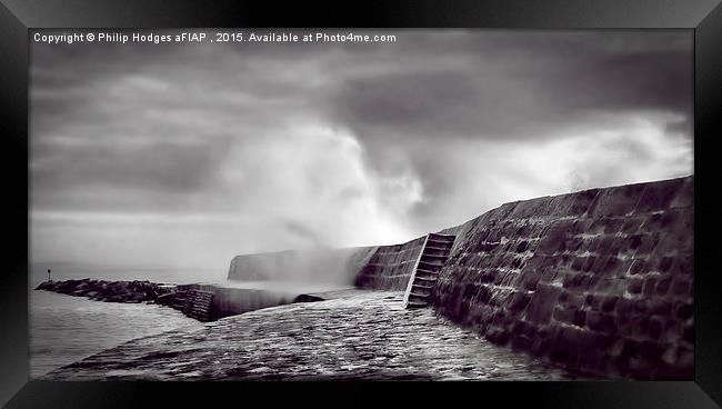  Storm Over The Cobb Framed Print by Philip Hodges aFIAP ,