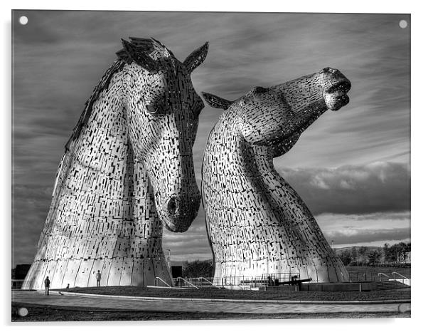  The magnificent Kelpies sculptures near Falkirk,  Acrylic by Tommy Dickson