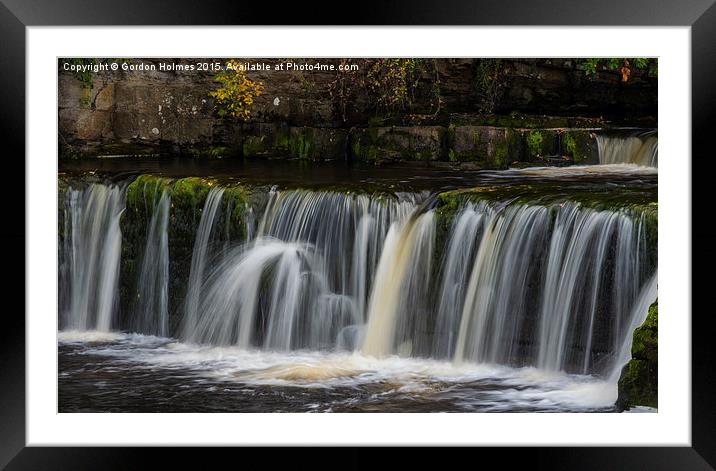  Waterfall Richmond, Yorkshire, UK Framed Mounted Print by Gordon Holmes