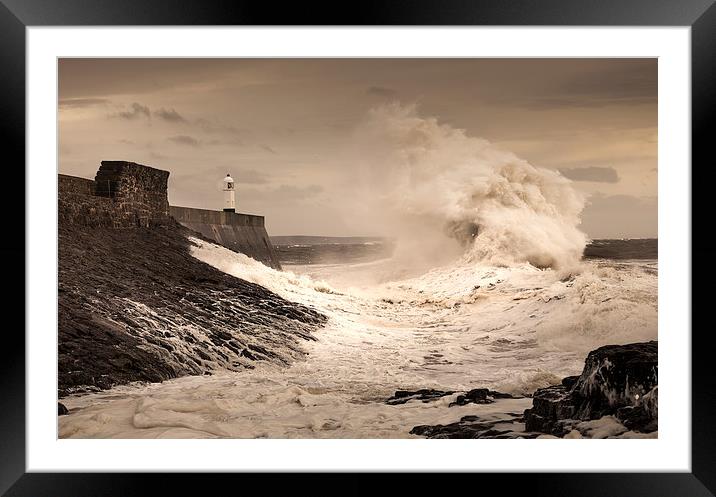  Porthcawl lighthouse Framed Mounted Print by Leighton Collins