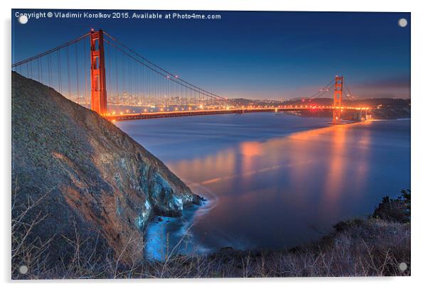  Golden Gate Bridge Acrylic by Vladimir Korolkov