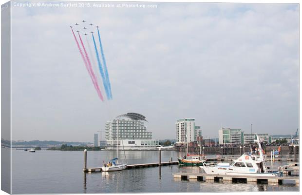  Red Arrows flyover Canvas Print by Andrew Bartlett