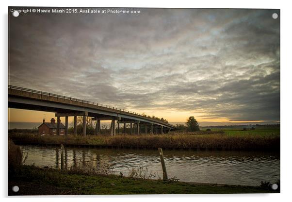  Haddiscoe Bridge Acrylic by Howie Marsh