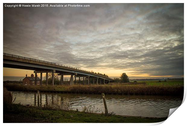  Haddiscoe Bridge Print by Howie Marsh