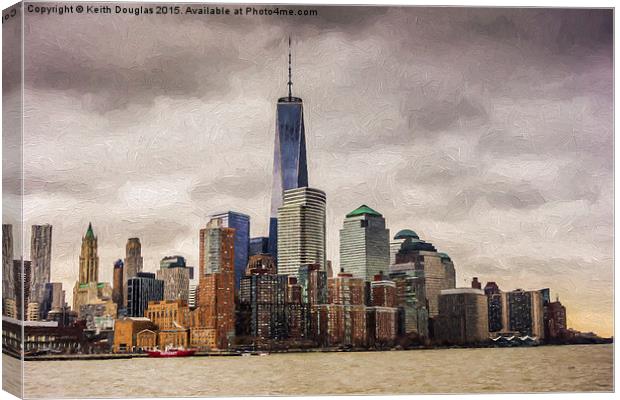 Majestic Manhattan Skyline Canvas Print by Keith Douglas