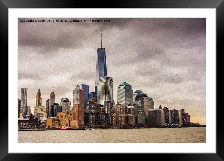 Majestic Manhattan Skyline Framed Mounted Print by Keith Douglas