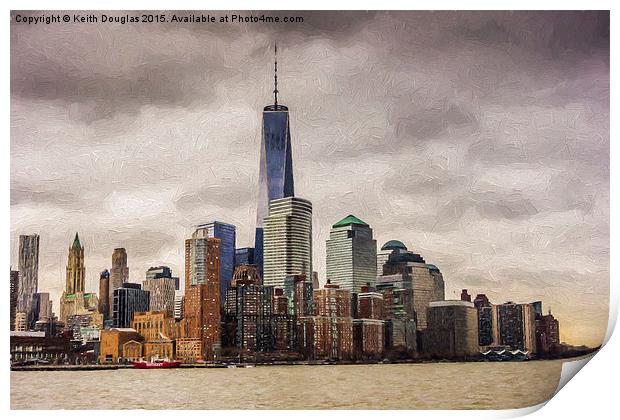 Majestic Manhattan Skyline Print by Keith Douglas