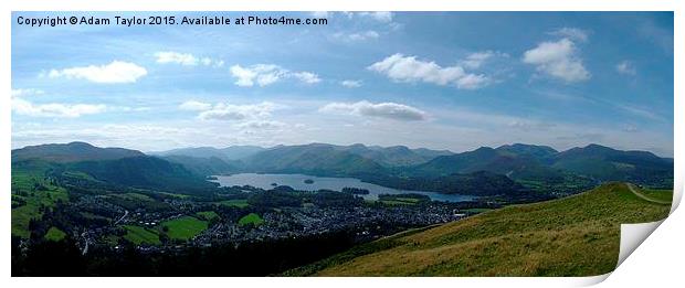  central fells from latrigg Print by Adam Taylor