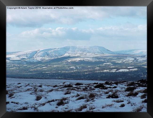  Pendle snowcapped Framed Print by Adam Taylor