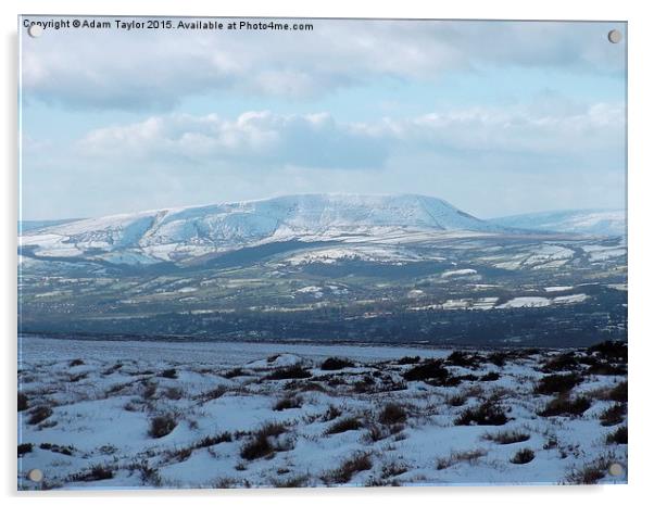  Pendle snowcapped Acrylic by Adam Taylor