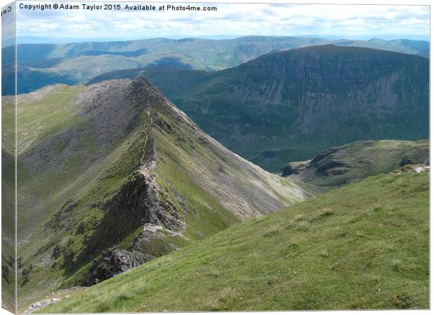  striding edge and st sunday crag, lake district Canvas Print by Adam Taylor