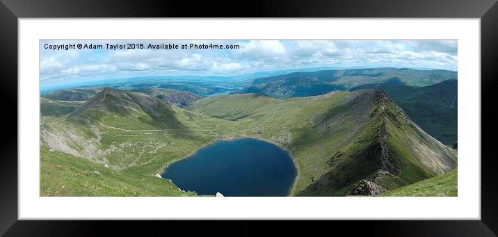  striding edge panoramic Framed Mounted Print by Adam Taylor