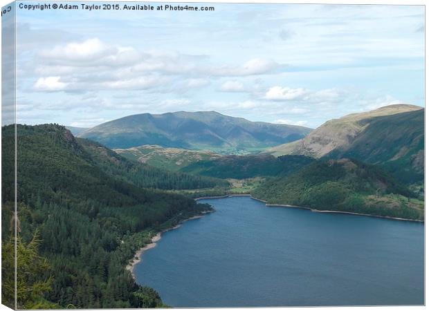 Blencathra over Thirlmere, lake district Canvas Print by Adam Taylor