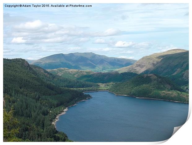  Blencathra over Thirlmere, lake district Print by Adam Taylor
