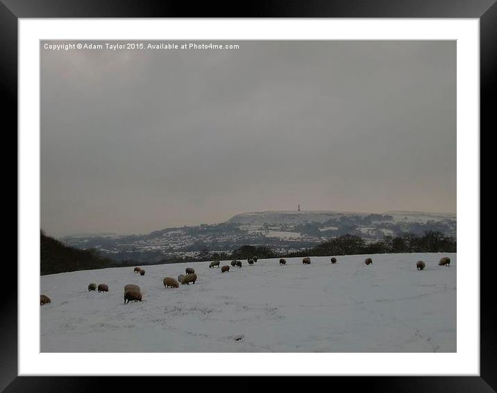  Snowy day in Lancashire Framed Mounted Print by Adam Taylor