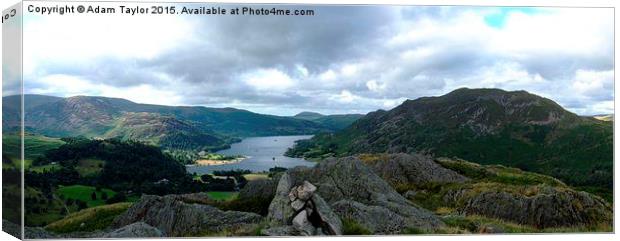  Ullswater and Place fell, lake district Canvas Print by Adam Taylor