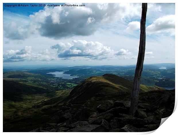  Lake windermere from Great Rigg Print by Adam Taylor