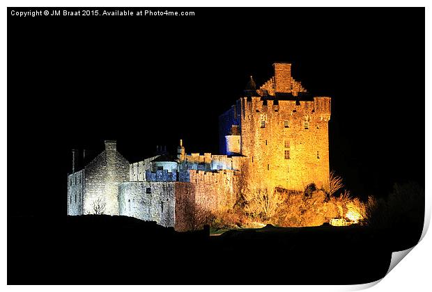  Eilean Donan Castle at night Print by Jane Braat