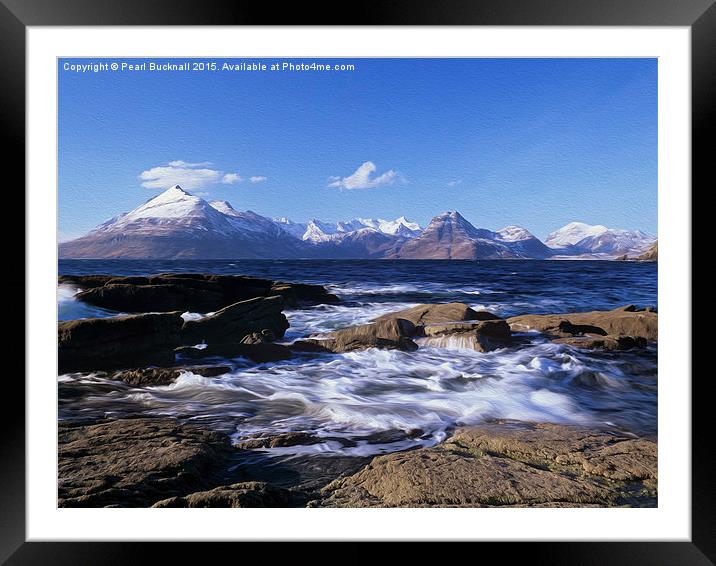 Snow-capped Cuillin Hills Framed Mounted Print by Pearl Bucknall