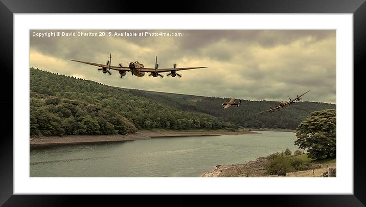  Lancaster Bombers bombing run Framed Mounted Print by David Charlton