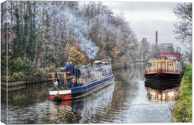  Winter on the canal at Burscough Canvas Print by Rob Medway