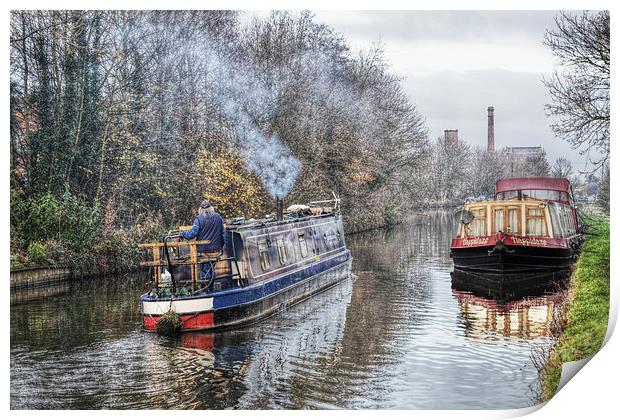  Winter on the canal at Burscough Print by Rob Medway