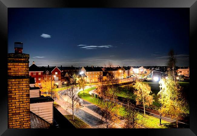  Night scene ipswich Framed Print by Carl Harlott