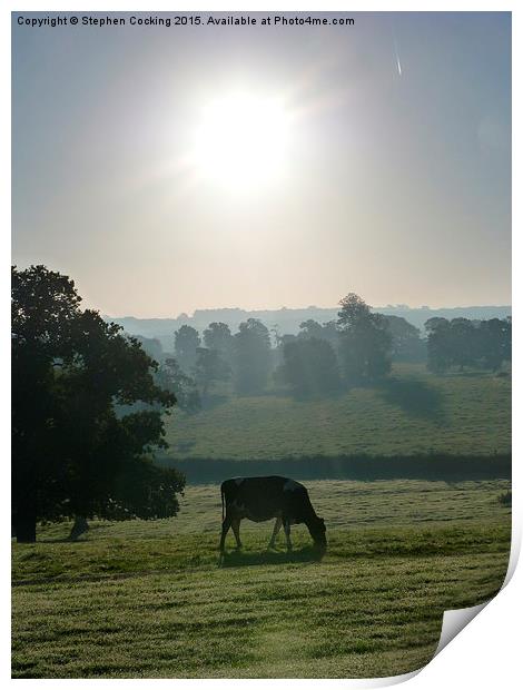  English Countryside Sunrise Print by Stephen Cocking