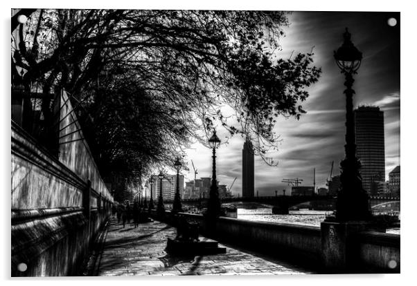 The River Thames Path Acrylic by David Pyatt