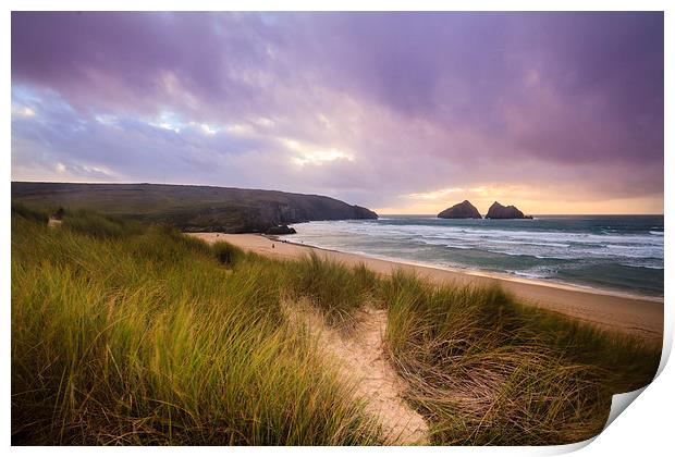 Holywell bay spectacular sunset  Print by chris smith