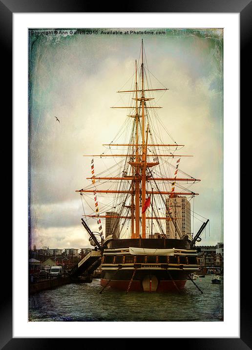 HMS Warrior  Framed Mounted Print by Ann Garrett