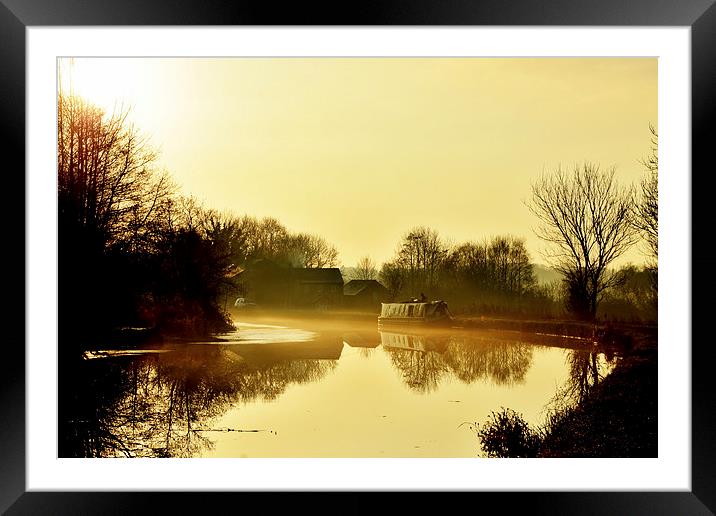  Late afternoon mist on the Canal Framed Mounted Print by Rob Medway