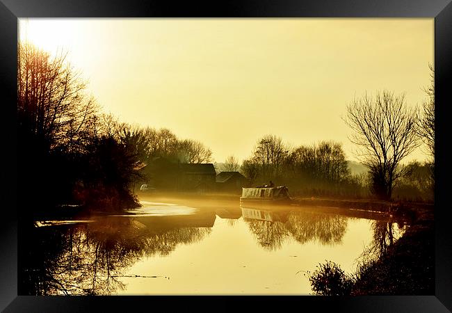  Late afternoon mist on the Canal Framed Print by Rob Medway