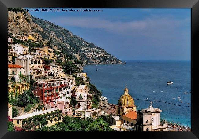  Positively Positano Framed Print by Michelle BAILEY