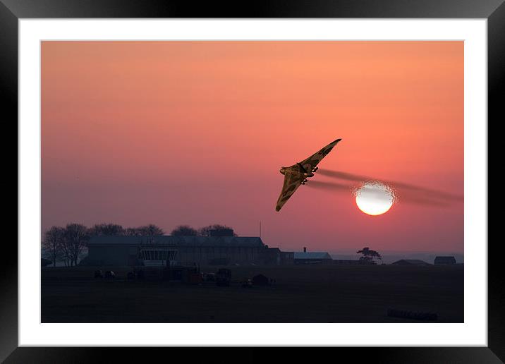  Vulcan XH558 sunset flypast Framed Mounted Print by Oxon Images