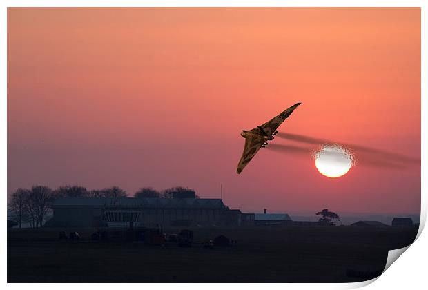  Vulcan XH558 sunset flypast Print by Oxon Images