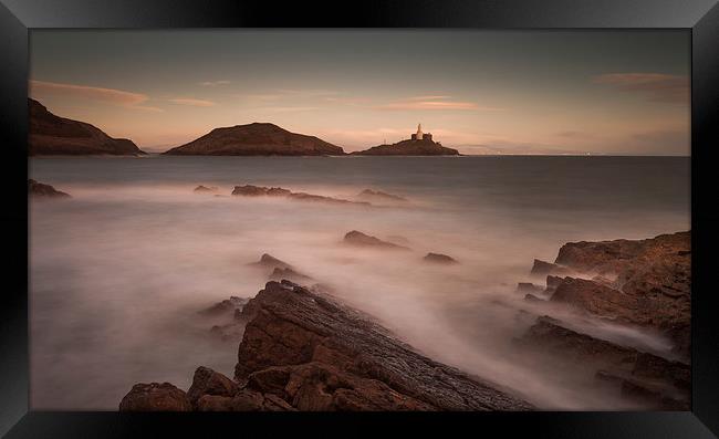 Mumbles lighthouse  Framed Print by Leighton Collins