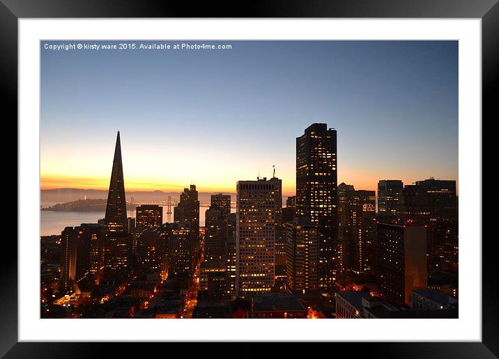  San Francisco Sunrise Framed Mounted Print by kirsty ware