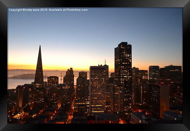  San Francisco Sunrise Framed Print by kirsty ware