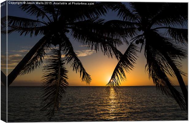 Sunrise on the coast of Cayo Guillermo Canvas Print by Jason Wells