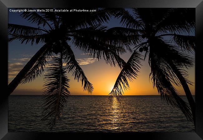 Sunrise on the coast of Cayo Guillermo Framed Print by Jason Wells