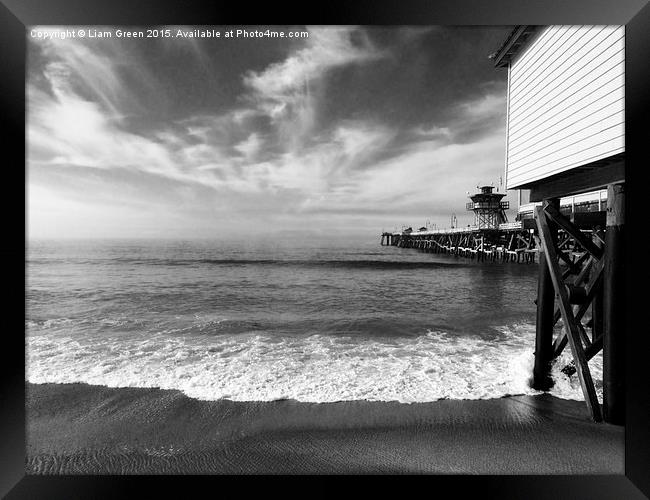   San Clemente Pier Framed Print by Liam Green