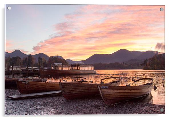  Derwent Water sunset Acrylic by nick woods