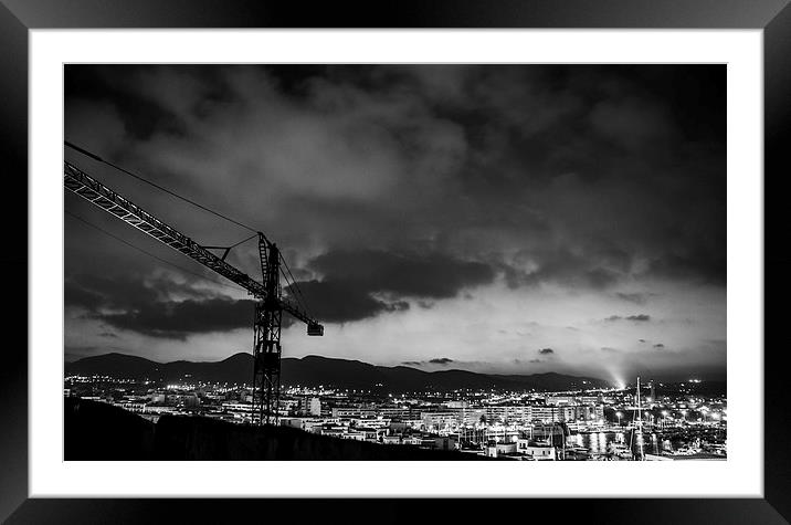  Skyline of OLD TOWN Ibiza Framed Mounted Print by phil davidson