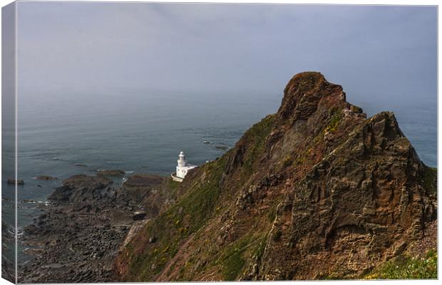 Hartland Point Lighthouse Canvas Print by Mike Gorton