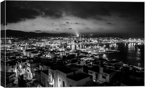 Ibiza Old town at night Canvas Print by phil davidson
