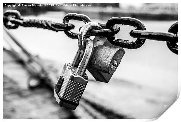  love locks Print by Steven Blanchard