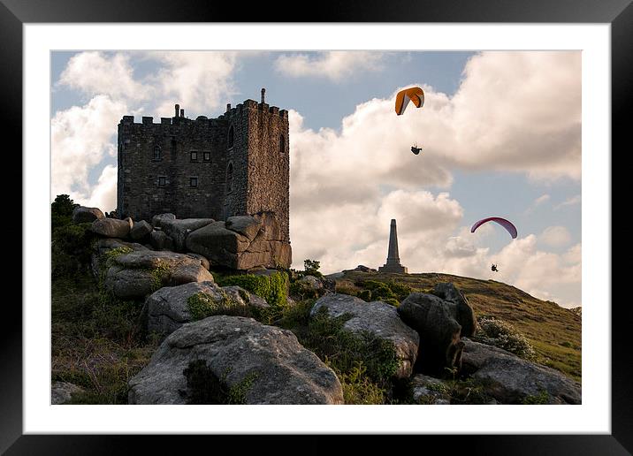 Carn Brea Castle, and the Basset Monument, Redruth Framed Mounted Print by Brian Pierce